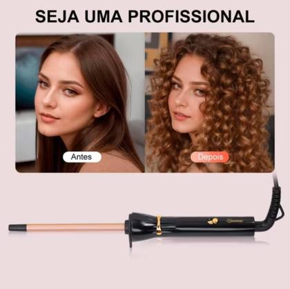 Imagem de Modelador de Cachos Hatteker Profissional Pinça Cerâmica Turbo Calor Cachos Perfeitos