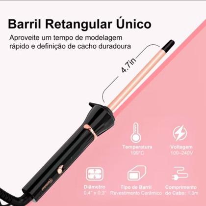 Imagem de Modelador de Cachos Hatteker Profissional Pinça Cerâmica Turbo Calor Cachos Perfeitos