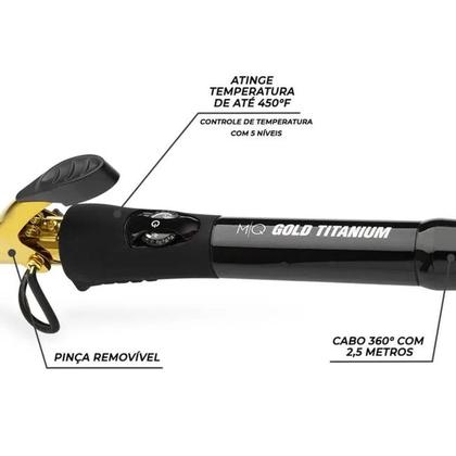 Imagem de MODELADOR DE CACHOS MQ GOLD TITANIUM 32MM 450ºF / 230ºC - BIVOLT