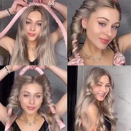 Imagem de Modelador de Cachos Rolinho de Cetim sem Fonte de Calor com Scruchies de Cetim (Xuxinhas) Sem Frizz