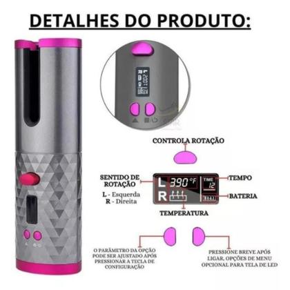 Imagem de Modelador De Cachos Sem Fio Recarregável Portátil