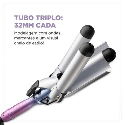 Imagem de Modelador De Cachos Triondas By Juliette Mondial Azul/rosa MCT-JU-03 Bivolt