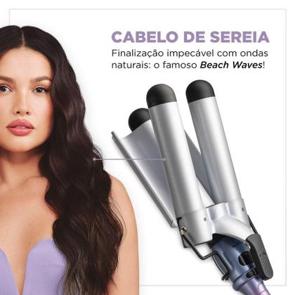 Imagem de Modelador De Cachos Triondas By Juliette Mondial Azul/rosa MCT-JU-03 Bivolt