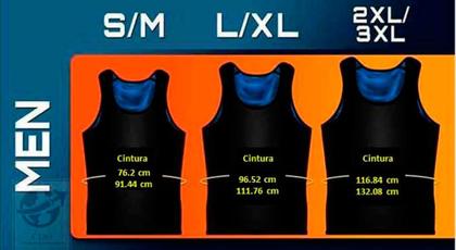 Imagem de Modelador de cintura térmico masculino Shapewear preto tamanho S/M - 2XL/3