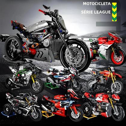 Imagem de Modelo De Motocicleta Super DIY Para Meninos, Blocos De Montagem MOC, Brinquedos Técnicos De Cidade,