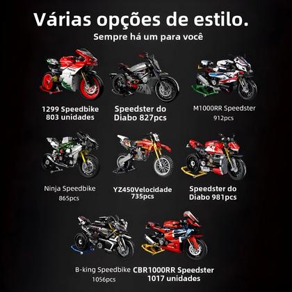 Imagem de Modelo De Motocicleta Super DIY Para Meninos, Blocos De Montagem MOC, Brinquedos Técnicos De Cidade,