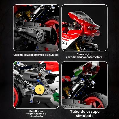Imagem de Modelo De Motocicleta Super DIY Para Meninos, Blocos De Montagem MOC, Brinquedos Técnicos De Cidade,