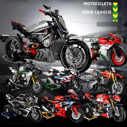 Imagem de Modelo De Motocicleta Super DIY Para Meninos, Blocos De Montagem MOC, Brinquedos Técnicos De Cidade,