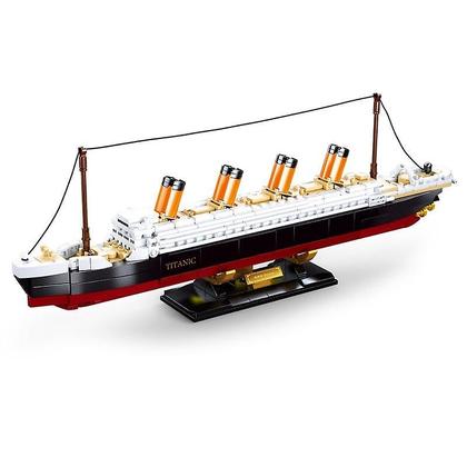 Imagem de Modelo de tijolo bloco de construção cruzeiro titanic e uss constituti