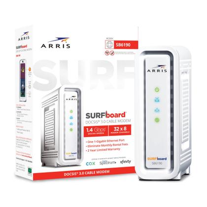 Imagem de Modem Cabo ARRIS Surfboard SB6190 DOCSIS 3.0 - 1,4 Gbps - Branco
