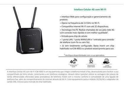 Imagem de Modem Roteador Entrada Chip 4g Vivo Claro Tim Wifi Intelbras