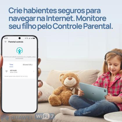 Imagem de Modem Roteador Wi-fi 7 Huawei Be3 Dual Band 5g Vpn Alcance Melhor Roteador Velocidade Internet