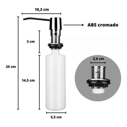 Imagem de Modernize Sua Pia Embutir Dispenser Grande Em Inox 350Ml