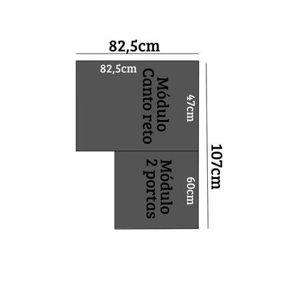 Imagem de Modulação Armário Lavanderia 3 Portas com Pés Aurora