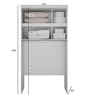 Imagem de Modulado Aéreo Solteiro 3 Portas - Linea-Branco - Móveis Novo Horizonte