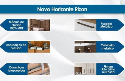 Imagem de Modulado Casal 7 Peças 100%MDF 8 Gavetas Cumaru Novo Horizonte
