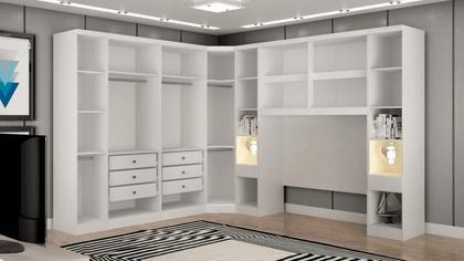 Imagem de Modulado Casal Completo 6 Portas 8 Gavetas - Linea-Branco - Móveis Novo Horizonte
