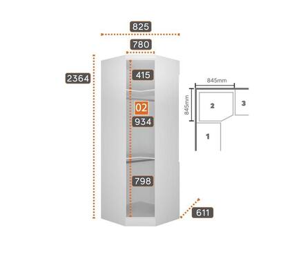 Imagem de Modulado Closet Completo 9 Portas 6 Gavetas - Rizon-Branco - Móveis Novo Horizonte