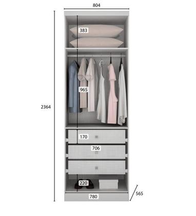 Imagem de Modulado Closet Espelhado 5 Portas 6gav Linea Novo Horizonte