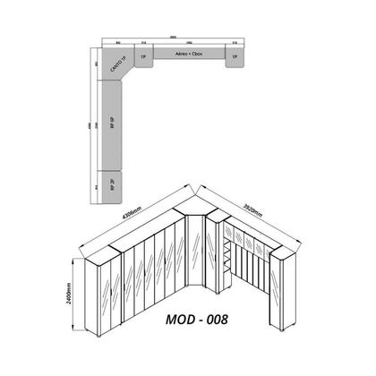 Imagem de Modulado com 16 Portas 430,6cm X 240cm 100% Mdf Innova