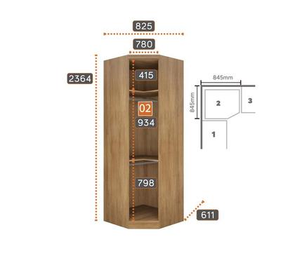 Imagem de Modulado Completo Espelhado 9 Portas 6 Gavetas - Linea-Cumaru - Móveis Novo Horizonte