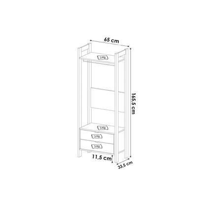 Imagem de Modulado de Quarto 4 Peças (Módulo de Canto AZ1020 + Closet AZ1011 + Sapateira AZ1006 + Cabideiro AZ1018) Nogal/Branco - Tecno Mobili