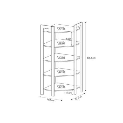 Imagem de Modulado de Quarto 4 Peças (Módulo de Canto AZ1020 + Closet AZ1011 + Sapateira AZ1006 + Cabideiro AZ1018) Nogal/Preto - Tecno Mobili