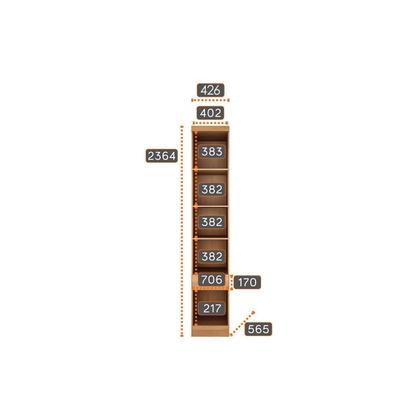Imagem de Modulado de Quarto Armário Mesa de Cabeceira Rizon/Linea 1 Porta c/1 Gaveta Cumaru/Fendi - Novo Horizonte