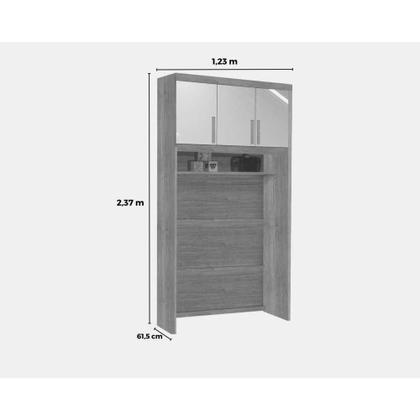 Imagem de Modulado de Quarto Armário Ponte Aéreo Solteiro Criative c/ 3 Portas Avelã - Bianchi