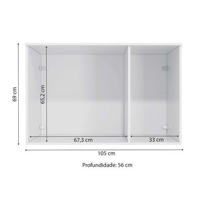Imagem de Modulado de Quarto Armário Ponte Aéreo Solteiro N541 Adapt c/ 3 Portas Branco - Kappesberg
