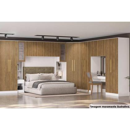 Imagem de Modulado de Quarto Armário Ponte Aéreo Solteiro N541 Adapt c/ 3 Portas Nogueira - Kappesberg