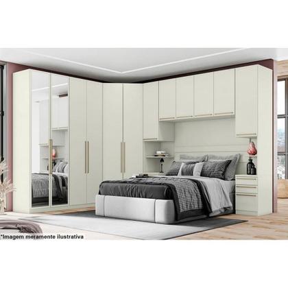 Imagem de Modulado de Quarto Guarda Roupa c/ 2 Portas e 3 Gavetas MC03 Seletto Areia/Jequitibá - Henn