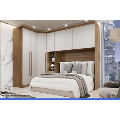 Imagem de Modulado de Quarto Guarda Roupa c/ 2 Portas e 3 Gavetas Rizon/Linea Cumaru/Fendi - Novo Horizonte
