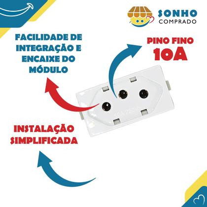 Imagem de Modulo 1 tomada padrão brasileiro 2P+T 10A 17894 MarGiruis