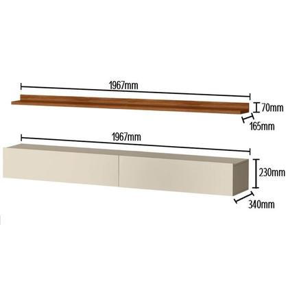 Imagem de Módulo 2 Gaveta com Prateleira 2M Cinamomo Mel / Off White - Mobler