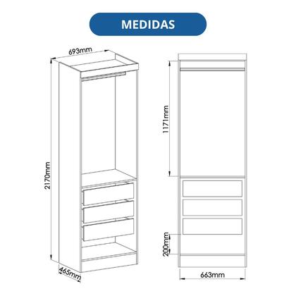 Imagem de Módulo 2 Portas com Cabideiro Infinity