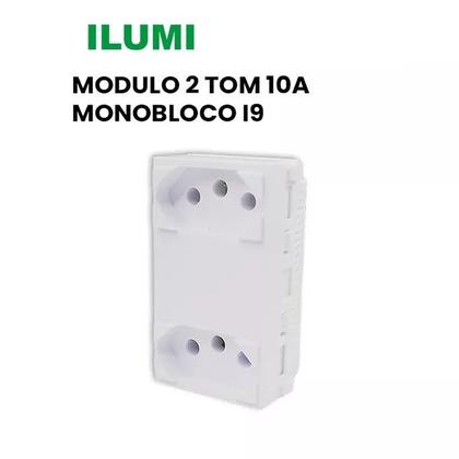 Imagem de Modulo 2 tomadas-10a-250v-separadas monobloco-modelo i9