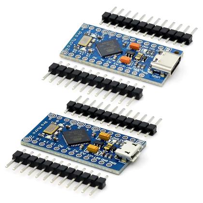 Imagem de Módulo 5V 16MHz Pro Micro Atmega32u4 para Arduino Leonardo - 2 Fileiras de Pinos