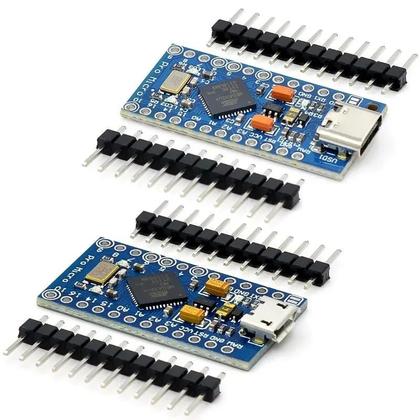 Imagem de Módulo 5V 16MHz Pro Micro Atmega32u4 para Arduino Leonardo - 2 Fileiras de Pinos