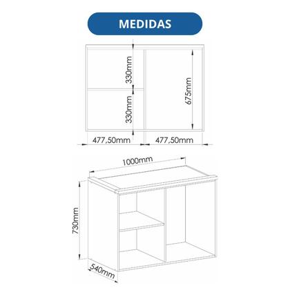 Imagem de Modulo Aéreo 2 Portas 100cm X 73cm Elegance