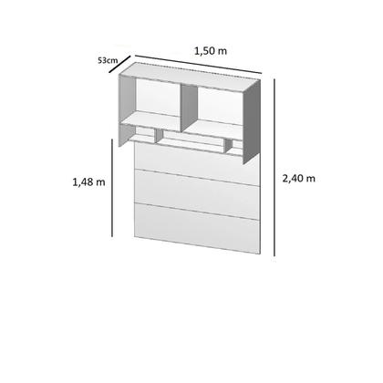 Imagem de Módulo Aéreo Casal com Cabeceira Clean Altezza