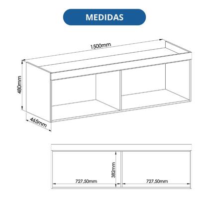 Imagem de Módulo Aéreo para Quarto 2 Portas Infinity