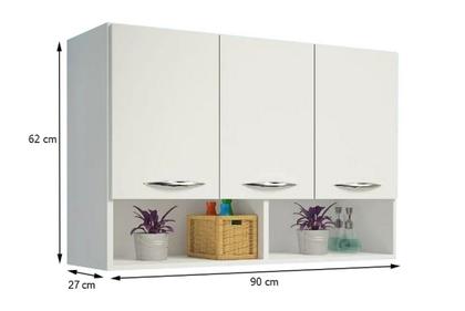 Imagem de Módulo Aéreo Parede 3 Portas P/ Cozinha, Lavanderia E Quarto