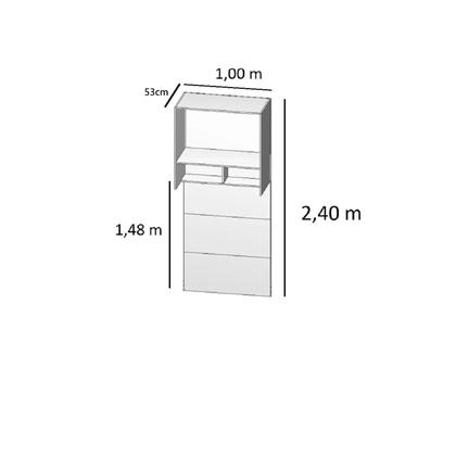 Imagem de Módulo Aéreo Solteiro com Cabeceira Clean Altezza