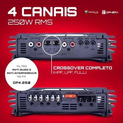 Imagem de Modulo Amplificador 4 Canais 250w Rms 2 Ohms Op4.250 Ophera
