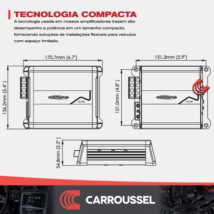 Imagem de Módulo Amplificador Potência Som Automotivo 1200w 4 ohms 4 e 2 canais Full Range 1200.4 Soundigital