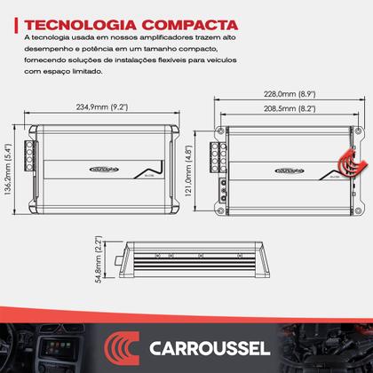 Imagem de Módulo Amplificador Potência Som Automotivo 2000w 4 ohms 4 e 2 canais Full Range 2000.4 Soundigital