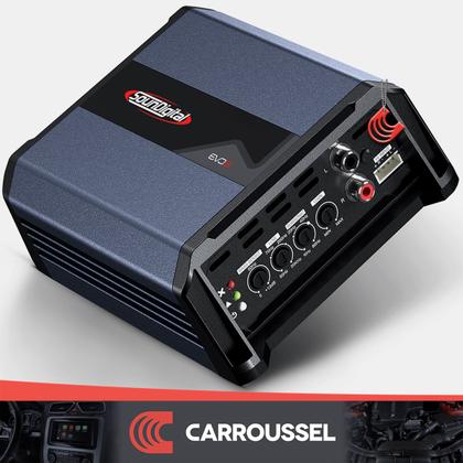 Imagem de Módulo Amplificador Potência Som Automotivo 800w 4 ohms 1 canal RCA e Fio Alta 800.1 Soundigital