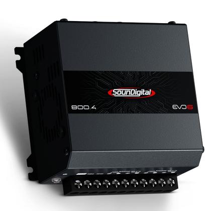 Imagem de Módulo Amplificador Soundigital SD 800.4 EVO 6 800W RMS 4 Canais 2 Ohms