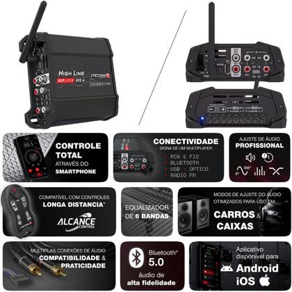 Imagem de Modulo Amplificador Stetsom Digital HL 400.4 Dsplayer 400w Rms 2 Ohms Ds Player